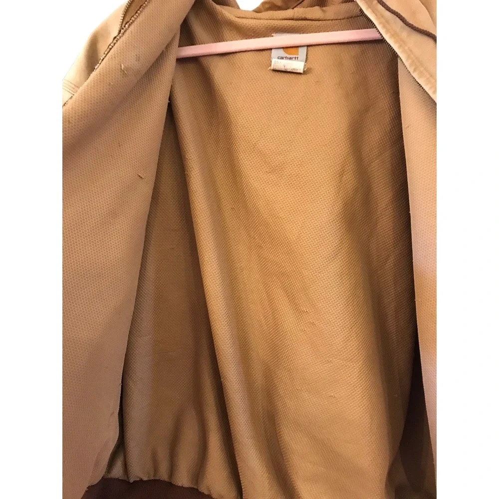 Vintage Carhartt J03 Hooded‎ Jacket Brown 4XL Thermal Lined USA Union Made
